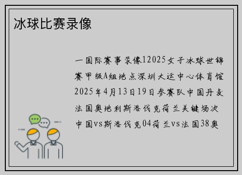 冰球比赛录像